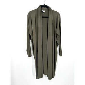 SERAPHINE Maternity Olive Green Long Line Open Cardigan Sweater Size Small